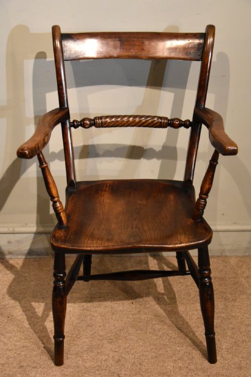 19TH CENTURY ELM BEECH OXFORD ARMCHAIR - ADDITIONAL PHOTO 1