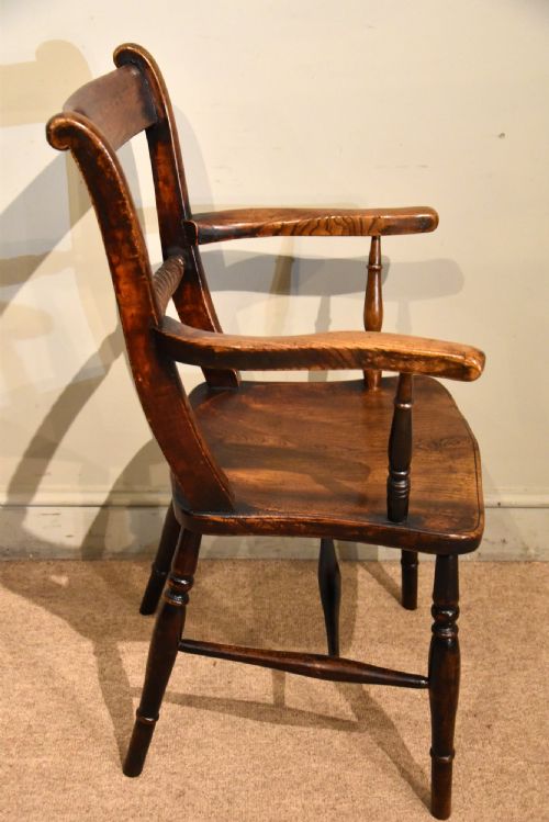 19TH CENTURY ELM BEECH OXFORD ARMCHAIR - ADDITIONAL PHOTO 2