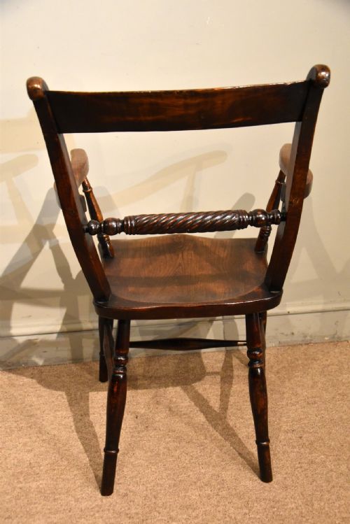 19TH CENTURY ELM BEECH OXFORD ARMCHAIR - ADDITIONAL PHOTO 3