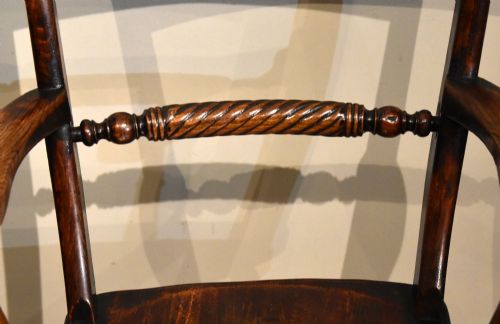 19TH CENTURY ELM BEECH OXFORD ARMCHAIR - ADDITIONAL PHOTO 4