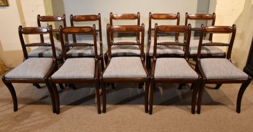 ten regency rope back dining chairs - CATEGORY: ANTIQUE CHAIRS - DATED REGENCY