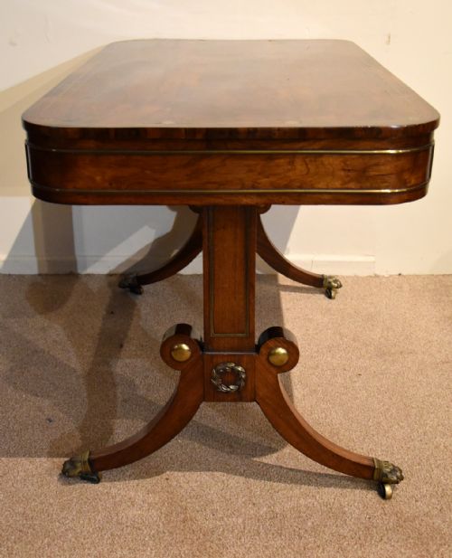 REGENCY ROSWEOOD BRASS INLAID WRITING TABLE - ADDITIONAL PHOTO 3