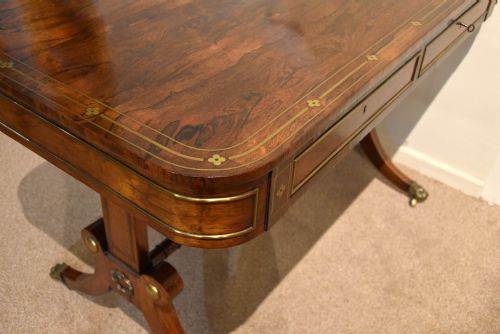 REGENCY ROSWEOOD BRASS INLAID WRITING TABLE - ADDITIONAL PHOTO 5