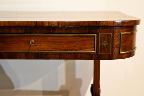 REGENCY ROSWEOOD BRASS INLAID WRITING TABLE - ADDITIONAL PHOTO 6