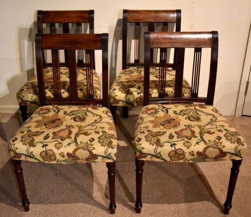 set of four regency mahogany dining chairs - CATEGORY: ANTIQUE CHAIRS - DATED REGENCY
