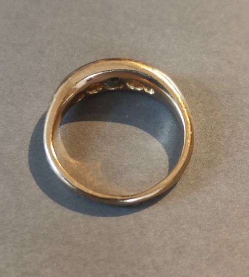 VICTORIAN HEAVY 18CT GOLD SAPPHIRE DIAMOND GYPSY RING - ADDITIONAL PHOTO 8