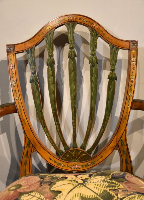 PAIR OF 19TH CENTURY SATINBIRCH HEPPLEWHITE ARMCHAIRS - ADDITIONAL PHOTO 2