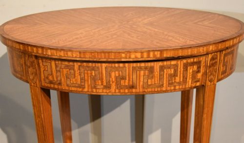 19TH CENTURY SATINWOOD OVAL SIDE TABLE WITH DRAWER - ADDITIONAL PHOTO 6
