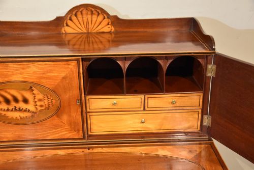 GEORGE III SATINWOOD MAHOGANY BONHEUR DU JOUR - ADDITIONAL PHOTO 8