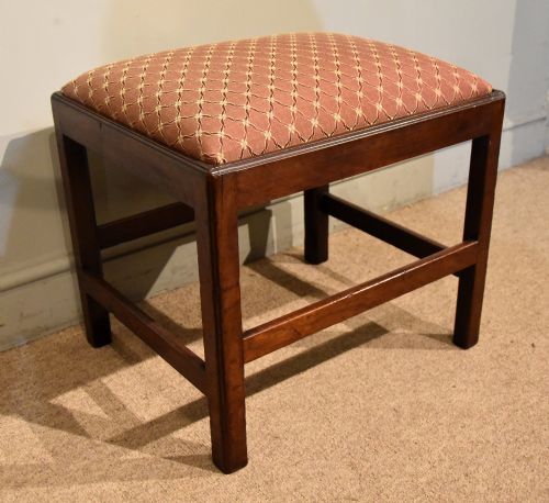 george iii mahogany rectangular stool - CATEGORY: ANTIQUE STOOLS - DATED GEORGIAN