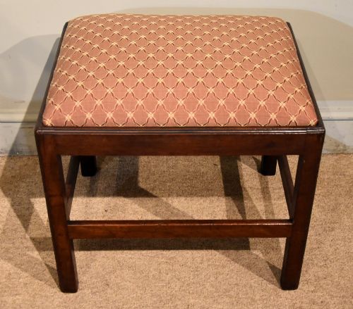 GEORGE III MAHOGANY RECTANGULAR STOOL - ADDITIONAL PHOTO 1