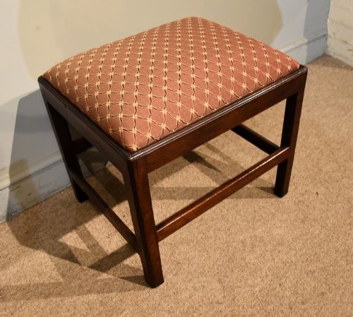 GEORGE III MAHOGANY RECTANGULAR STOOL - ADDITIONAL PHOTO 2