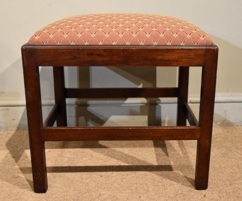 GEORGE III MAHOGANY RECTANGULAR STOOL - ADDITIONAL PHOTO 3