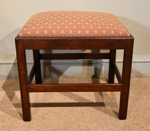 GEORGE III MAHOGANY RECTANGULAR STOOL - ADDITIONAL PHOTO 4