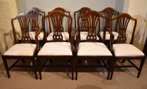 set of eight hepplewhite mahogany dining chairs - CATEGORY: ANTIQUE CHAIRS - DATED 18TH CENTURY