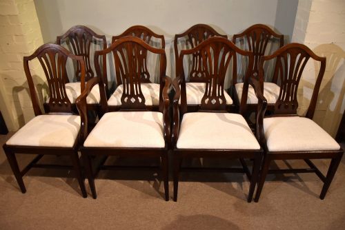 SET OF EIGHT HEPPLEWHITE MAHOGANY DINING CHAIRS - ADDITIONAL PHOTO 1