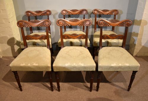 set of six regency period mahogany dining chairs - CATEGORY: ANTIQUE CHAIRS - DATED REGENCY