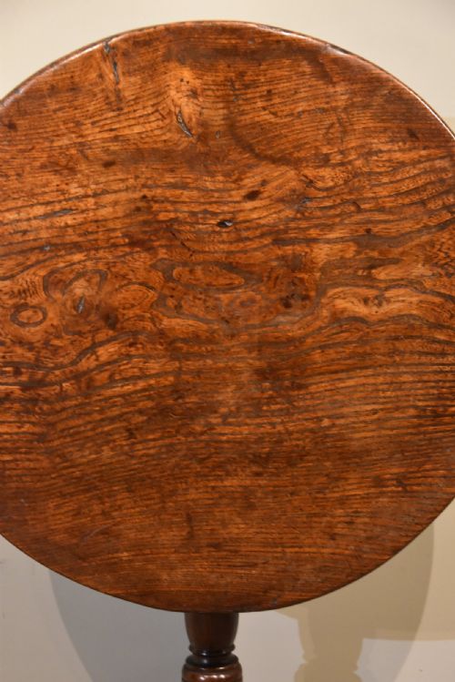 GEORGE III ELM TRIPOD LAMP WINE TABLE - ADDITIONAL PHOTO 1