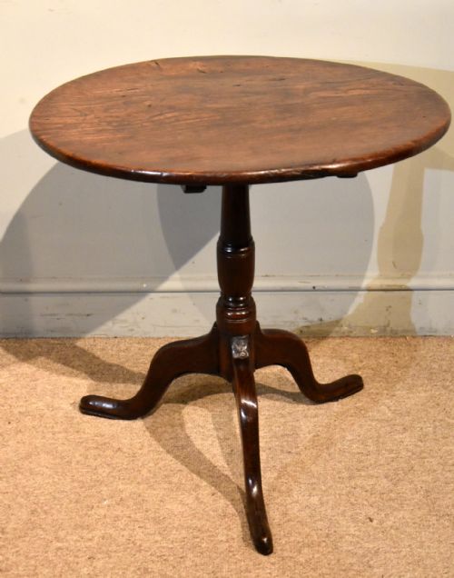 GEORGE III ELM TRIPOD LAMP WINE TABLE - ADDITIONAL PHOTO 3