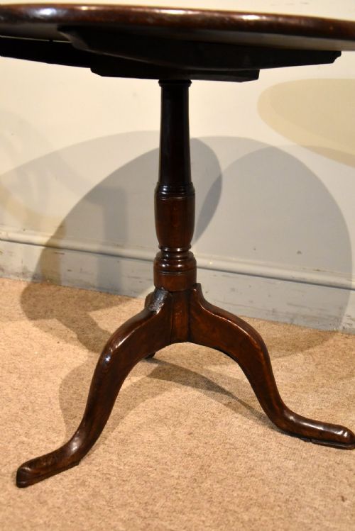 GEORGE III ELM TRIPOD LAMP WINE TABLE - ADDITIONAL PHOTO 4