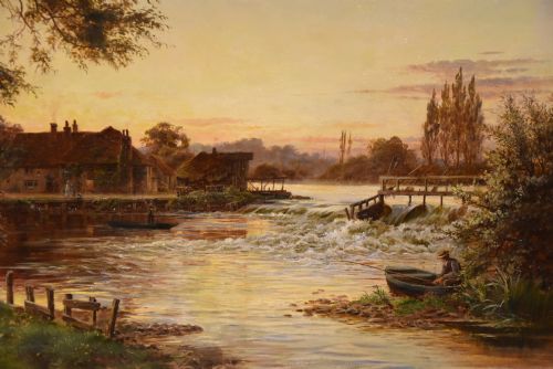 OIL PAINTING BY WILLIAM BRADLEY PANGBOURNE ON THAMES - ADDITIONAL PHOTO 1