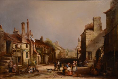 OIL PAINTING BY E GODBY A VILLAGE HIGH STREET - ADDITIONAL PHOTO 1