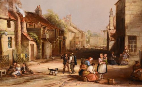 OIL PAINTING BY E GODBY A VILLAGE HIGH STREET - ADDITIONAL PHOTO 2