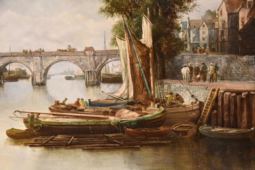 OIL PAINTING BY WILLIAM HOWARD ST ANGERS BRIDGE ON THE RHINE - ADDITIONAL PHOTO 6