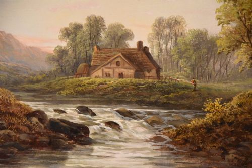 OIL PAINTING PAIR BY WILLIAM STONE MIDLAND LANDSCAPES - ADDITIONAL PHOTO 5