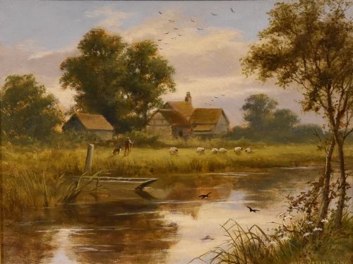 OIL PAINTING PAIR BY JOSEPH PIKE RIVER LANDSCAPES - ADDITIONAL PHOTO 1