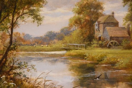 OIL PAINTING PAIR BY JOSEPH PIKE RIVER LANDSCAPES - ADDITIONAL PHOTO 3