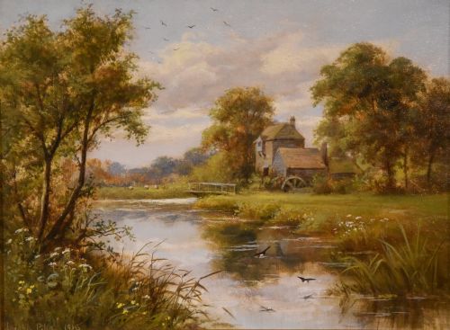 OIL PAINTING PAIR BY JOSEPH PIKE RIVER LANDSCAPES - ADDITIONAL PHOTO 4
