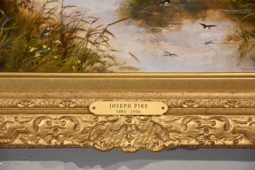 OIL PAINTING PAIR BY JOSEPH PIKE RIVER LANDSCAPES - ADDITIONAL PHOTO 5