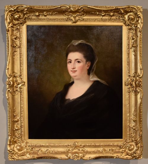 OIL PAINTING BY GEORGE ROMNEY PORTRAITS OF A LADY AND GENTLEMAN - ADDITIONAL PHOTO 1