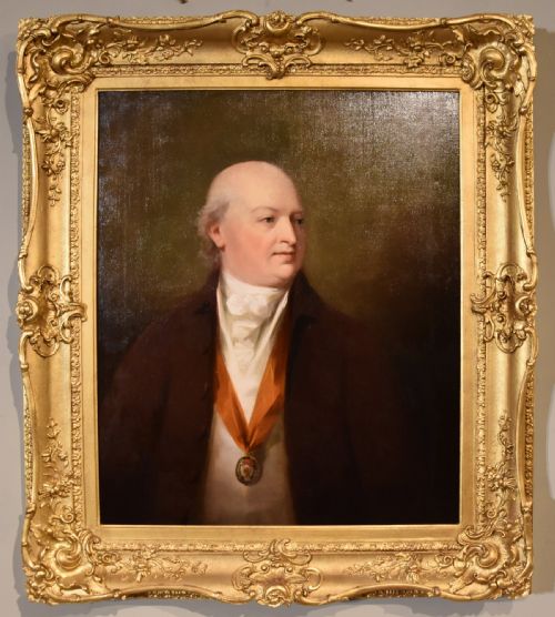 OIL PAINTING BY GEORGE ROMNEY PORTRAITS OF A LADY AND GENTLEMAN - ADDITIONAL PHOTO 4
