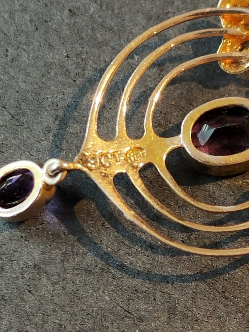 MURRLE BENNETT 9CT GOLD AMETHYST HEART PENDANT AND CHAIN - ADDITIONAL PHOTO 4
