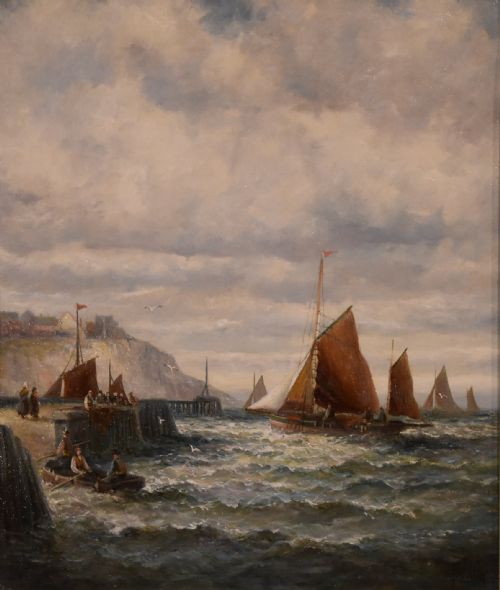 OIL PAINTING BY LILIAN M THORNLEY OFF THE COAST - ADDITIONAL PHOTO 1