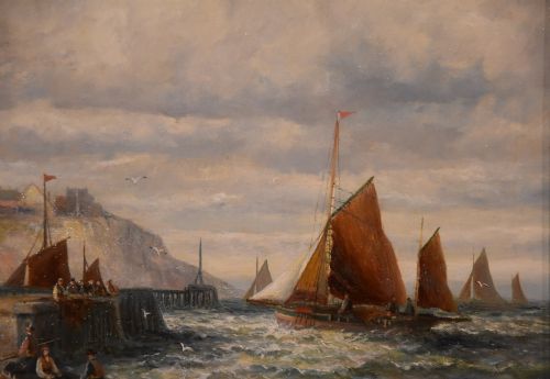 OIL PAINTING BY LILIAN M THORNLEY OFF THE COAST - ADDITIONAL PHOTO 2