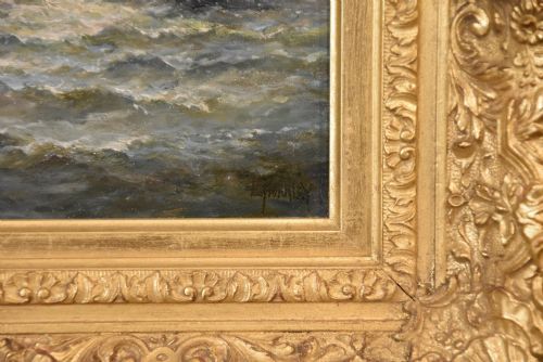 OIL PAINTING BY LILIAN M THORNLEY OFF THE COAST - ADDITIONAL PHOTO 5