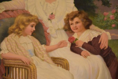 OIL PAINTING BY HERBERT BLAND SPARKS HAPPY FAMILIES - ADDITIONAL PHOTO 2