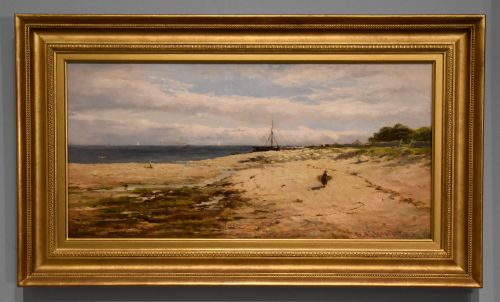 oil painting by george aikman a scottish coastal view - CATEGORY: ANTIQUE ART - DATED 19TH CENTURY
