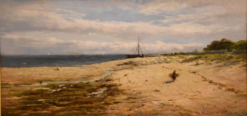 OIL PAINTING BY GEORGE AIKMAN A SCOTTISH COASTAL VIEW - ADDITIONAL PHOTO 1