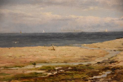 OIL PAINTING BY GEORGE AIKMAN A SCOTTISH COASTAL VIEW - ADDITIONAL PHOTO 4