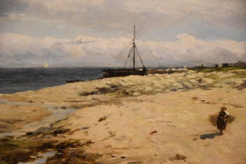 OIL PAINTING BY GEORGE AIKMAN A SCOTTISH COASTAL VIEW - ADDITIONAL PHOTO 5