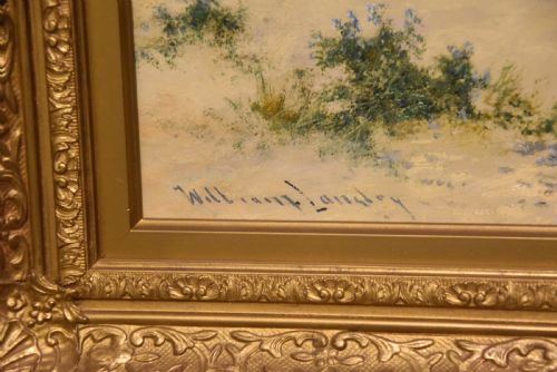 OIL PAINTING BY WILLIAM LANGLEY THE BEACH VIEW - ADDITIONAL PHOTO 3