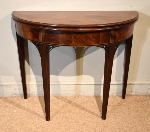 18th Century Mahogany Demi Lune Table