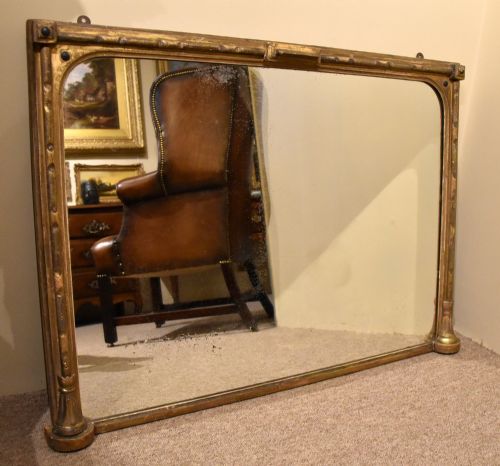 Mid 19th Century Giltwood Over Mantle Mirror