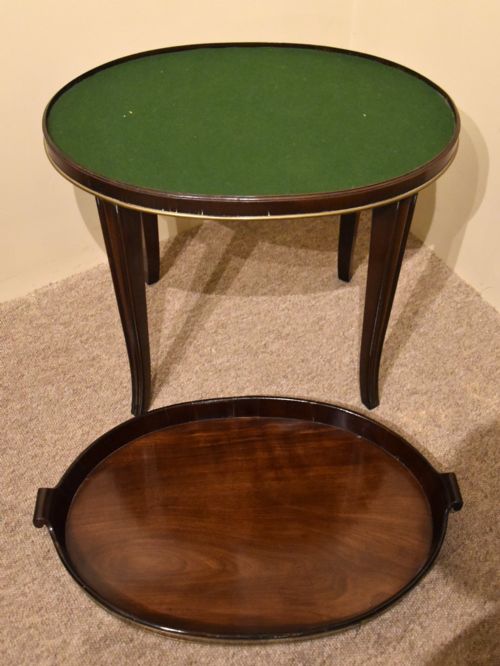 18TH CENTURY MAHOGANY OVAL TRAY ON STAND - ADDITIONAL PHOTO 2