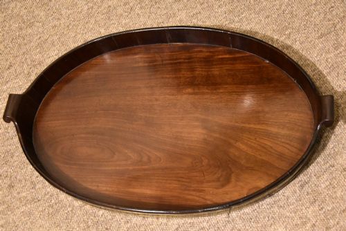 18TH CENTURY MAHOGANY OVAL TRAY ON STAND - ADDITIONAL PHOTO 3