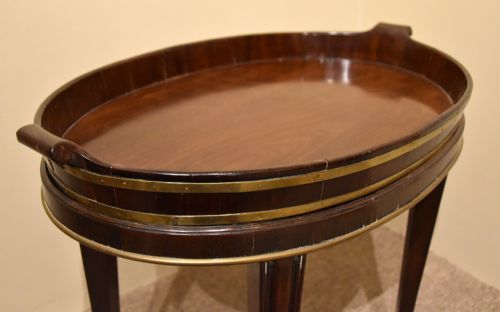 18TH CENTURY MAHOGANY OVAL TRAY ON STAND - ADDITIONAL PHOTO 5